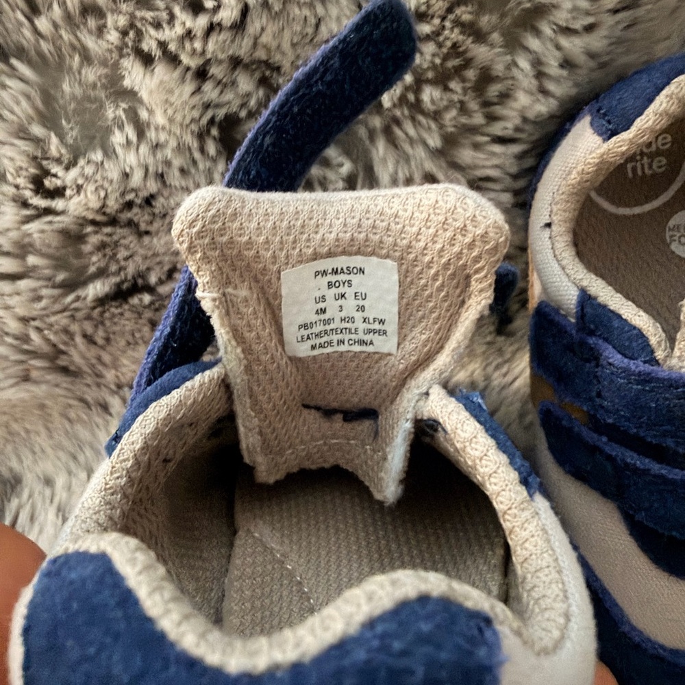 Stride Rite Navy and Tan Baby Velcro Trainer Shoes - Picture 4 of 4